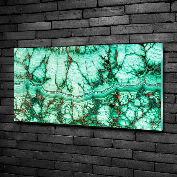 Printed glass wall art Malachite texture