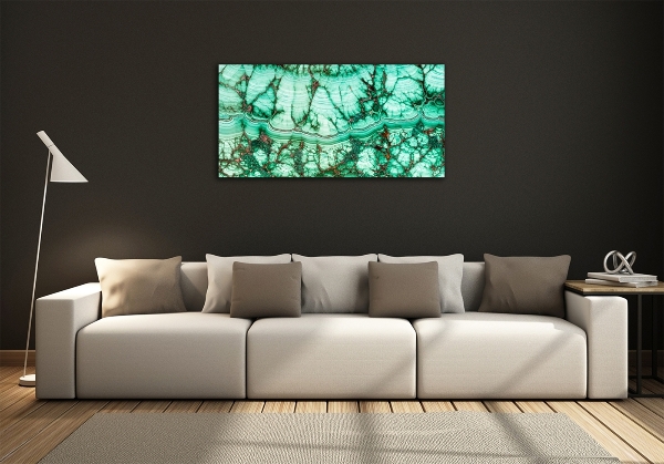 Printed glass wall art Malachite texture