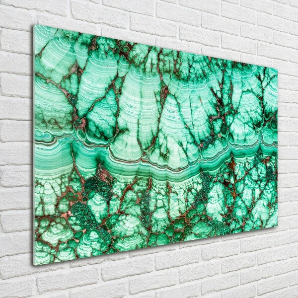 Printed glass wall art Malachite texture