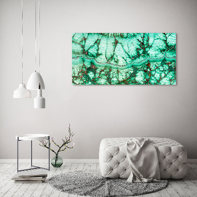 Printed glass wall art Malachite texture