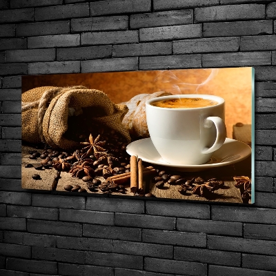 Glass wall art large Coffee and spices