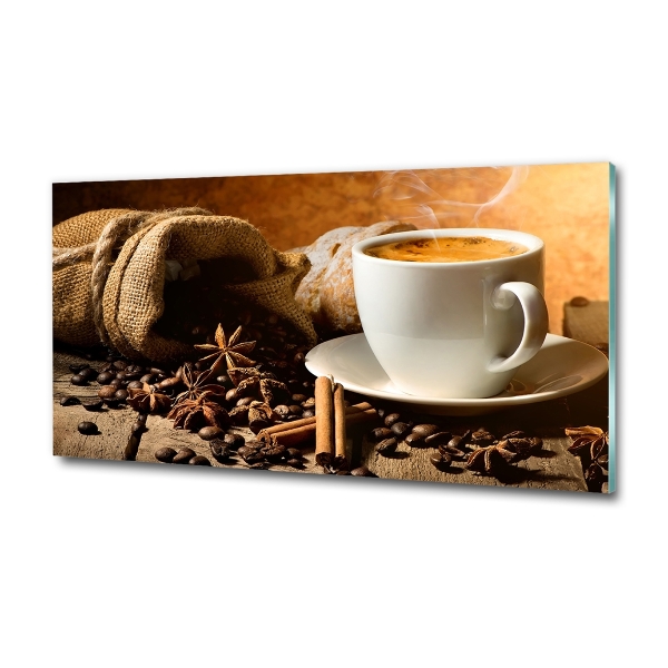 Glass wall art large Coffee and spices