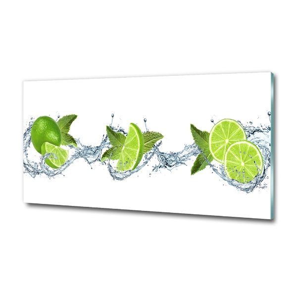 Glass wall art large Lime