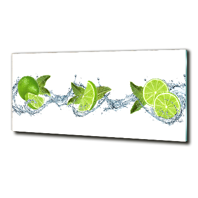 Glass wall art large Lime