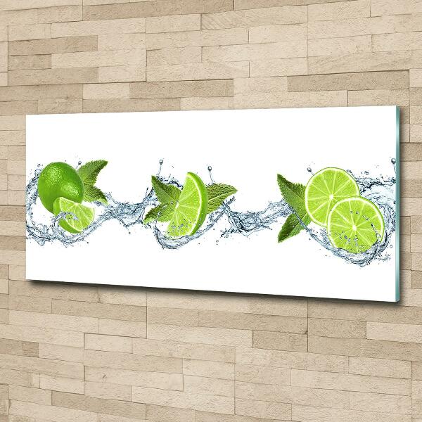 Glass wall art large Lime