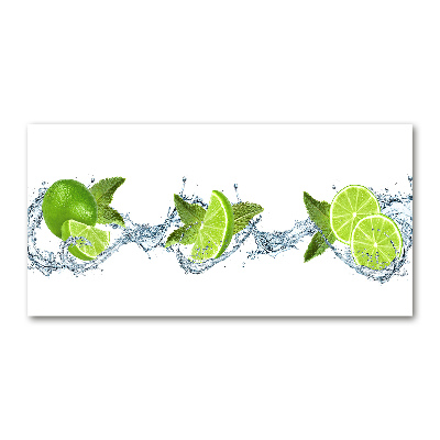 Glass wall art large Lime