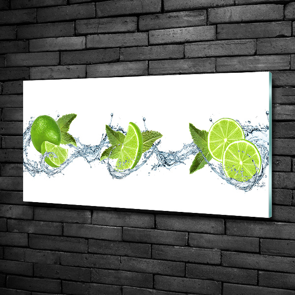 Glass wall art large Lime