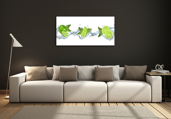 Glass wall art large Lime