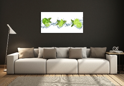 Glass wall art large Lime