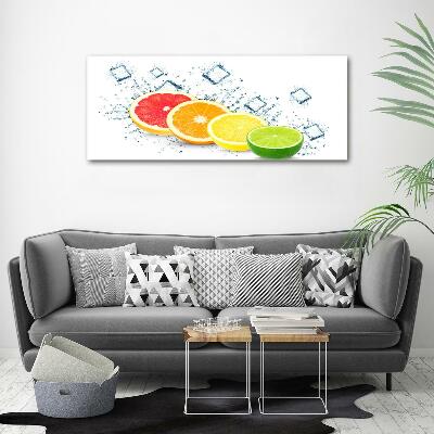 Glass wall art large Citrus fruits