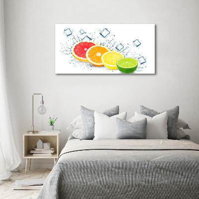 Glass wall art large Citrus fruits