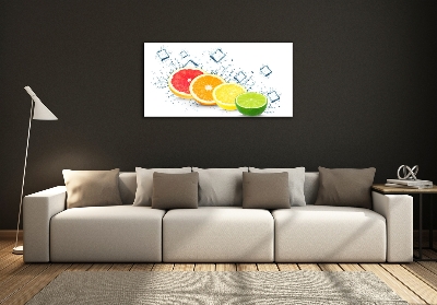 Glass wall art large Citrus fruits