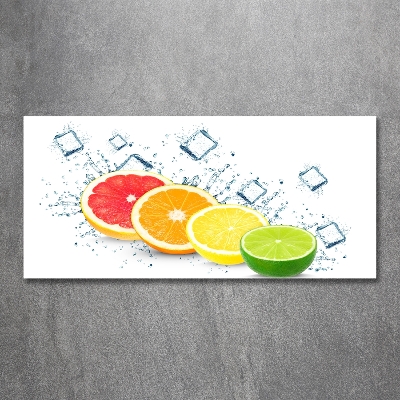 Glass wall art large Citrus fruits