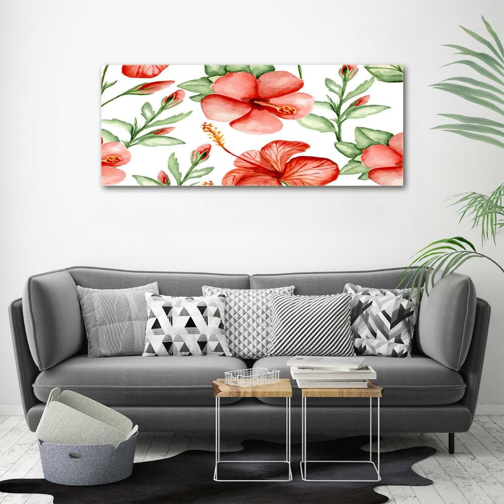 Glass art print Tropical flowers