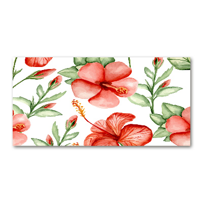 Glass art print Tropical flowers