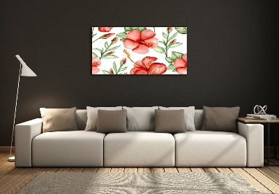 Glass art print Tropical flowers