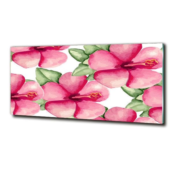 Glass art print Tropical flowers