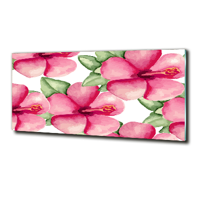 Glass art print Tropical flowers