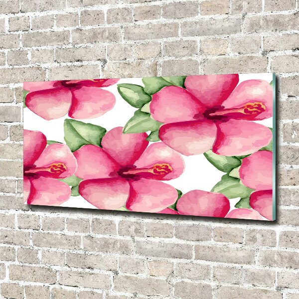 Glass art print Tropical flowers