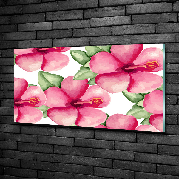 Glass art print Tropical flowers