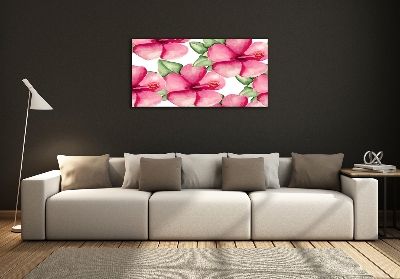 Glass art print Tropical flowers