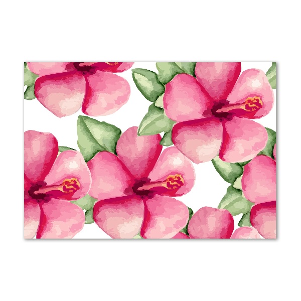 Glass art print Tropical flowers