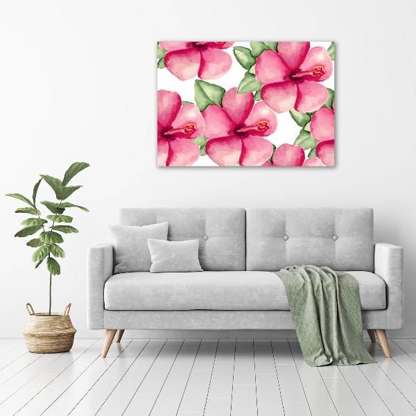 Glass art print Tropical flowers