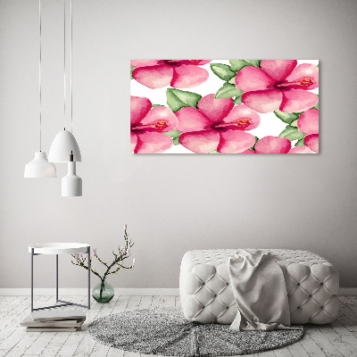 Glass art print Tropical flowers