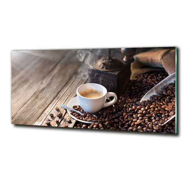 Glass wall art large Morning coffee