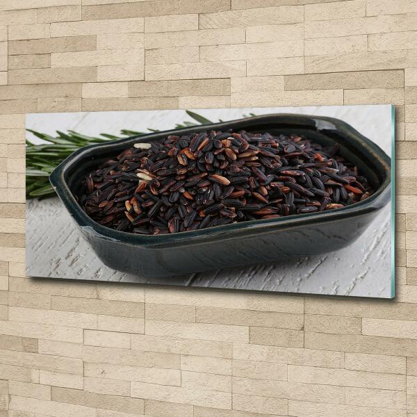 Glass picture print Wild rice in a bowl