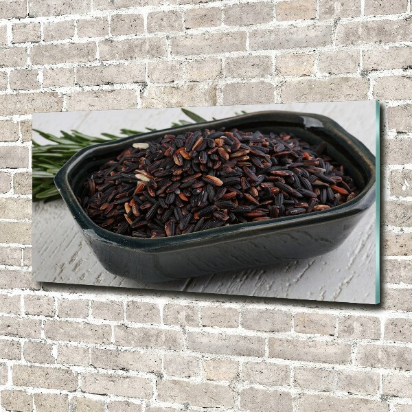 Glass picture print Wild rice in a bowl