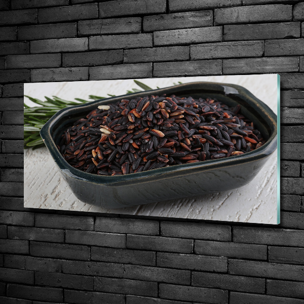 Glass picture print Wild rice in a bowl