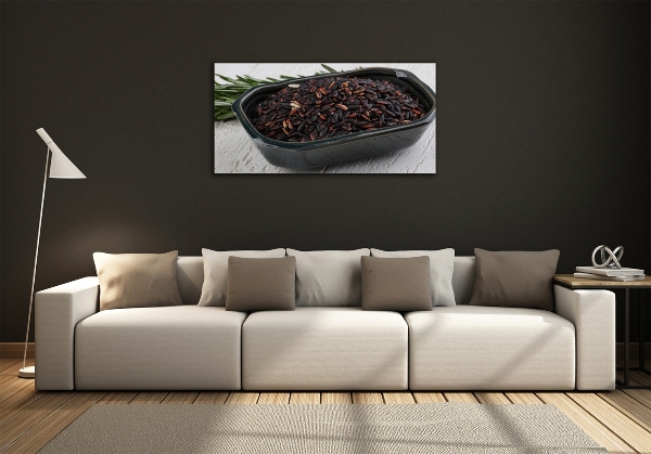 Glass picture print Wild rice in a bowl