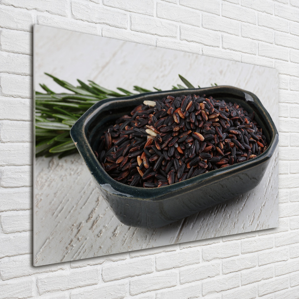 Glass picture print Wild rice in a bowl