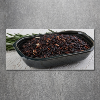 Glass picture print Wild rice in a bowl