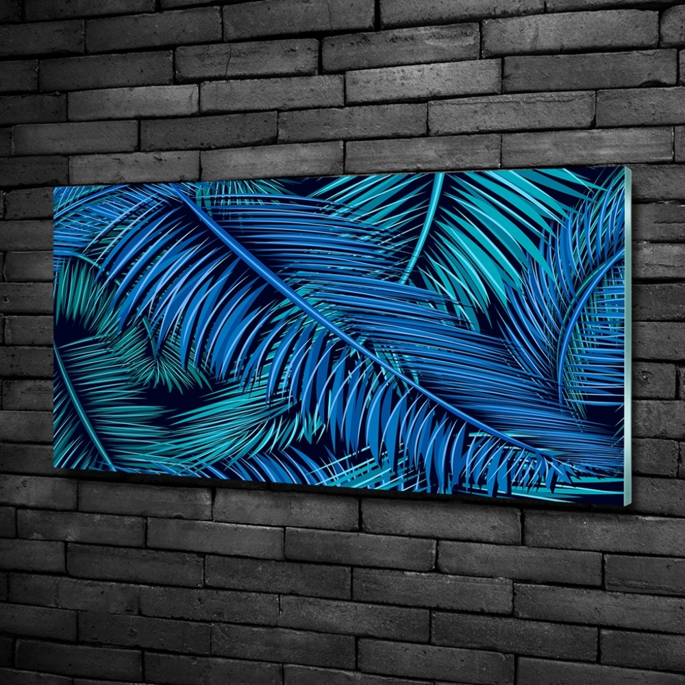 Glass art print Palm leaves