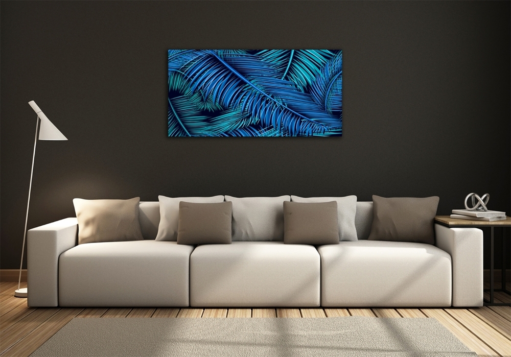 Glass art print Palm leaves