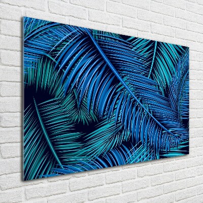 Glass art print Palm leaves