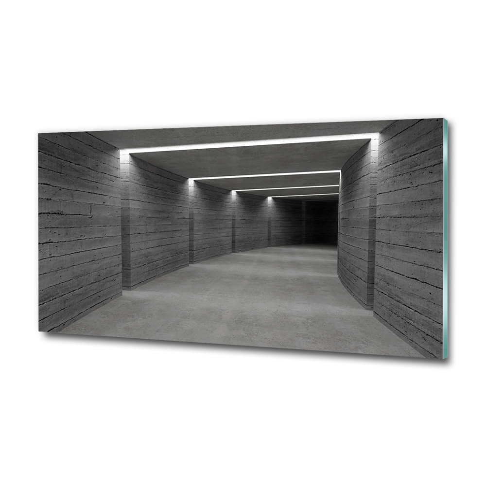 Glass wall art Concrete tunnel