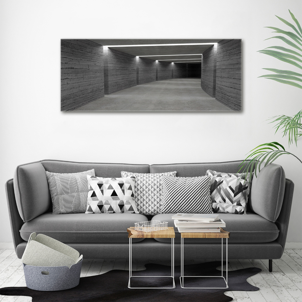 Glass wall art Concrete tunnel