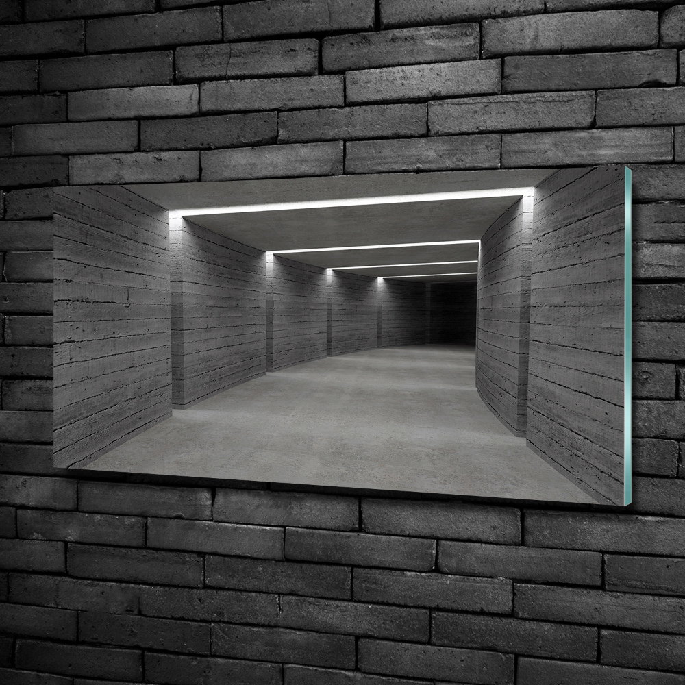 Glass wall art Concrete tunnel