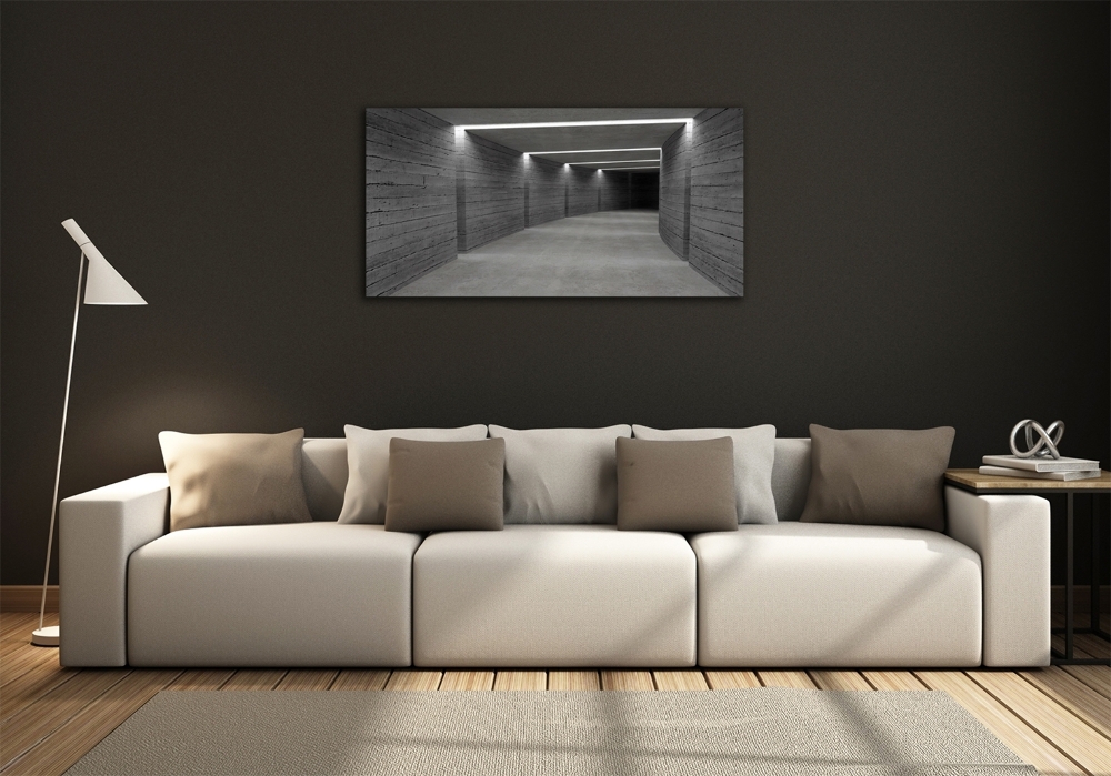 Glass wall art Concrete tunnel