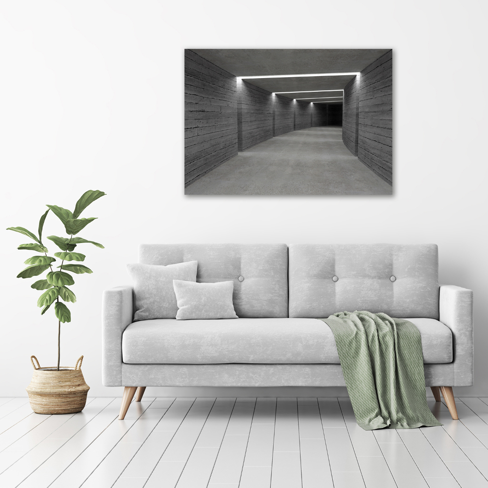 Glass wall art Concrete tunnel