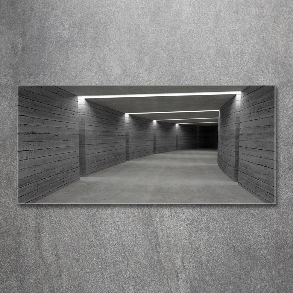 Glass wall art Concrete tunnel