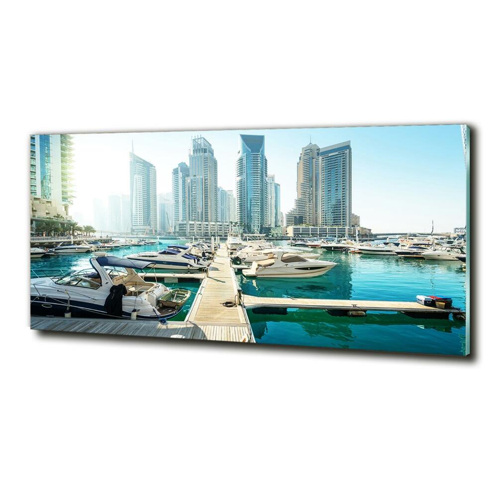 Wall art on glass Marina in dubai