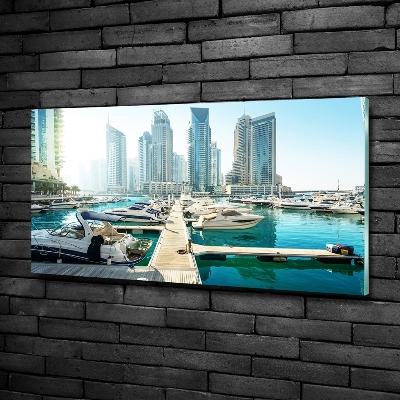 Wall art on glass Marina in dubai