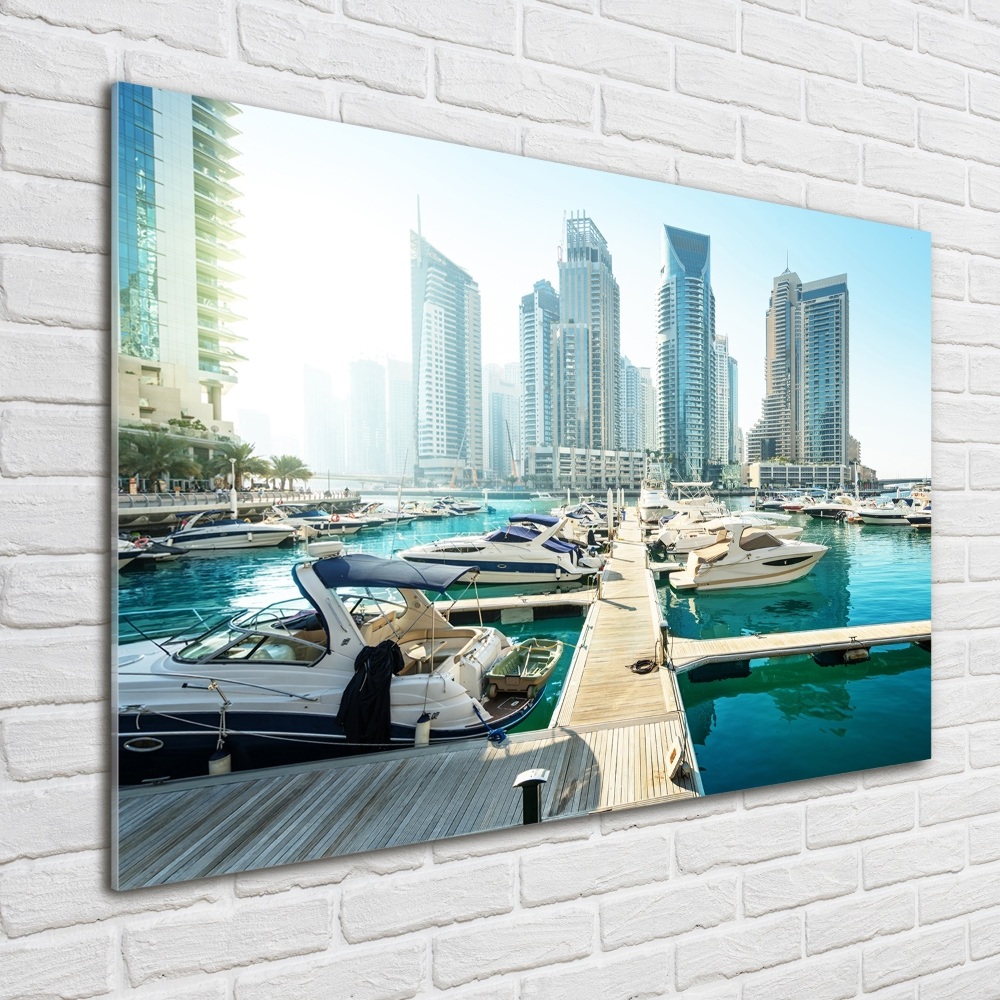 Wall art on glass Marina in dubai