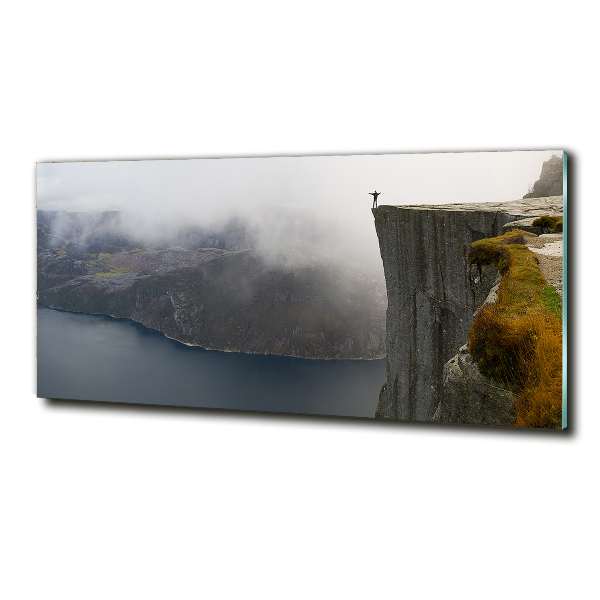 Photo printed on glass Norwegian cliff