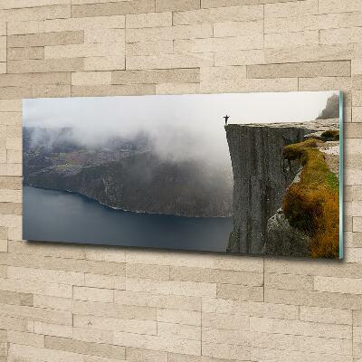 Photo printed on glass Norwegian cliff