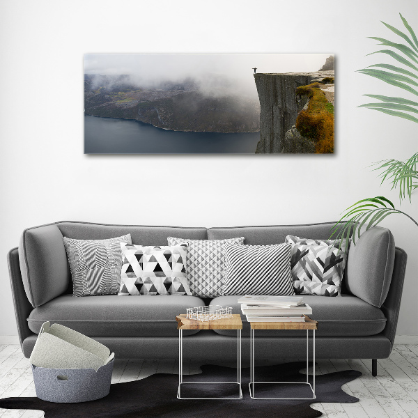 Photo printed on glass Norwegian cliff